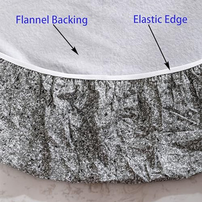 Walrus Round Vinyl Fitted Tablecloth with Flannel Backing Elastic Edge Design Table Cover Waterproof Oil-Proof PVC Table Cloth Stain-Resistant Best for 32"-36" Round - color: Grey, size: 36" (Round)