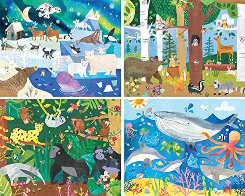 MasterPieces Hello, World! - 4-Pack 48Pc Puzzles - Jigsaw Puzzle with Vibrant Artwork and Durable Pieces - Fun Family Activity, Brain Challenge, and Educational Entertainment for Kids, Teens - style: Hello, World