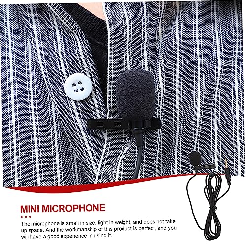 Kisangel 2pcs Professional Lapel Microphone USB Mic Holder for Laptop Interview Collar Amplifier