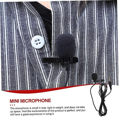 Kisangel 2pcs Professional Lapel Microphone USB Mic Holder for Laptop Interview Collar Amplifier