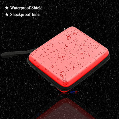 ADVcer 2DS Case, EVA Waterproof Hard Shield Protective Carrying Case with Hand Wrist Strap and Double Zipper Compatible with Nintendo 2DS (Reddish Orange) - color: Red