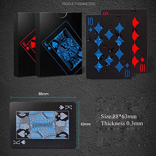 Merytes 2 Deck of Waterproof Poker Cards and Playing Cards with Flexible Plastic PVC and Classic Trick Cards - color: Red Blue