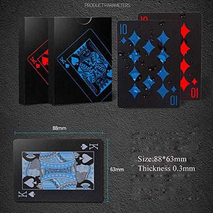 Merytes 2 Deck of Waterproof Poker Cards and Playing Cards with Flexible Plastic PVC and Classic Trick Cards - color: Red Blue