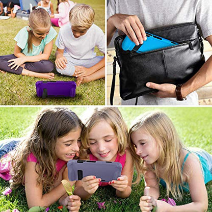 FINTIE Silicone Case Compatible with Nintendo Switch - Soft [Anti-Slip] [Shock Proof] Protective Cover with Ergonomic Grip Design, Drop Protection Grip Case (Purple) - color: Purple