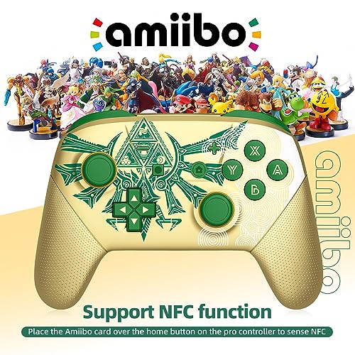 Switch Pro Controller, Wireless Switch Controllers with Carrying Storage Case, Upgraded Gamepad Switch Remote Replacement for Switch Controller Support NFC/Dual Vibration/Screenshot/Wake-up Function - color: Gold