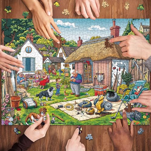 Puzzles for Adults 1000 Pieces, Warm Courtyard Jigsaw Puzzle with 1:1 HD Poster, Perfect Interlocking No Dust, Stress Relief Ideal Gift for Family Games - color: Warm Courtyard