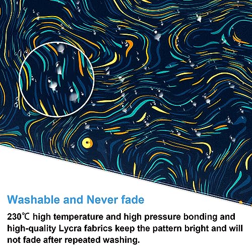 Abstract Swirl Desk Mat, XXL Large Gaming Mouse Pad | Vibrant fluid line art desk pad with smooth cloth surface and non-slip rubber base. Perfect for gaming and office. - color: Colorful Abstract Art