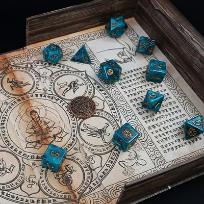 Polyhedral Dice Set - Dice Set for DND, Pathfinder & Tabletop RPGs (Monk)