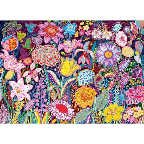 Puzzles for Adults 1000 Pieces, Artistic Blooms Jigsaw Puzzles, Fun and Relaxing Challenging Puzzle, Floral Flower Puzzles, Interlock Perfectly No Dust, Gifts for Easter Earth Day - color: Floral Flower