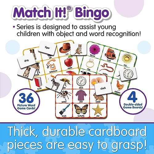 The Learning Journey: Match It! Bingo - Picture Word - Reading Game for Preschool and Kindergarten 36 Picture Word Cards, 9.5" H x 8" W x 0.1" D - style: Picture Word