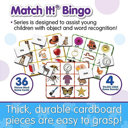 The Learning Journey: Match It! Bingo - Picture Word - Reading Game for Preschool and Kindergarten 36 Picture Word Cards, 9.5" H x 8" W x 0.1" D - style: Picture Word