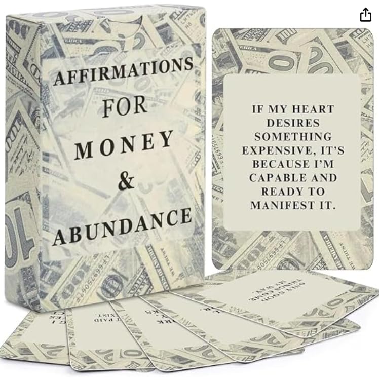 Isaac Liev Money Affirmations Cards - Motivational Daily Affirmation for Men Women, Manifestation Abundance Wealth Mindset Manifesting Card -Cool Gifts for Him & Her, Best Friend, Coworkers, Office & Birthday - style: Money Affirmation
