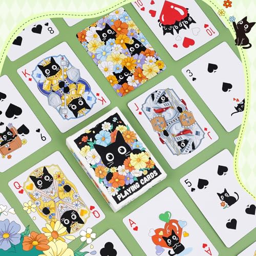 Playing Cards 2 Pack, 2 Deck of Cards, Cat Theme Playing Cards | Standard, Poker Cards Set for Card Games, Family Game Night, Blackjack, Travel, Party Favors, Birthday, Stocking Stuffers - style: Cat