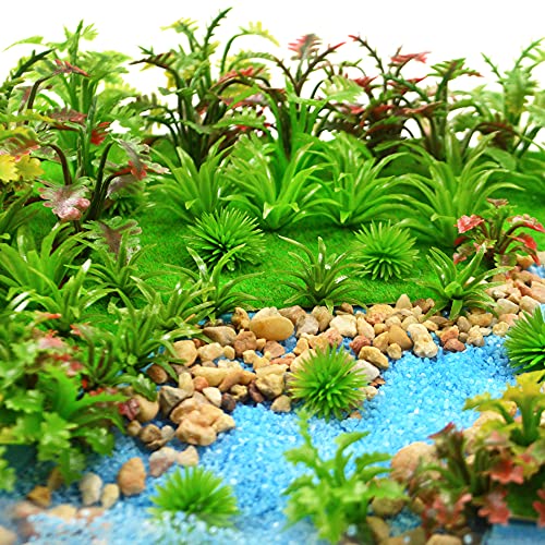 MOMOONNON 100pcs Model Trees Miniature Plants Fairy Garden Scenery Artificial Wargame Fake Trees Model Railroad Scenery Diorama Supplies Landscape