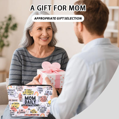 Positive Affirmation Mom Makeup Bags Best Mommy Mama Mother Birthday Gifts for Mom from Daughter Son Inspirational Motivational Pregnancy Gift for New Mother Mommy Mental Health Cosmetic Bag - color: Daily Mom