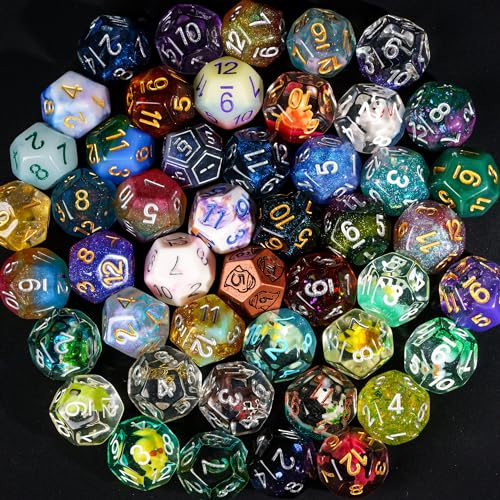 10 Pack Random Color Polyhedral Dice Set - 12 Sided D&D Dice for DND RPG Table Games Role Playing Games - color: 10pcs D12 Random Color