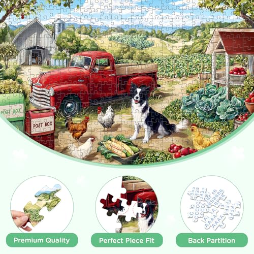 500 Piece Puzzle for Adults, Farm Scene Jigsaw Puzzles - style: Farm Scene