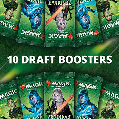 Magic: The Gathering Zendikar Rising Bundle | 10 Draft Booster Packs (150 Cards) | Foil Lands | Accessories