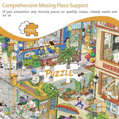 1000 Piece Jigsaw Puzzles for Adults,Busy City Street Puzzle with 1:1 HD Poster, Precise Interlocking, Letter Markings on Back, Dust-Free, Stress Relief & Ideal Family Game Gift - color: Busy City Street