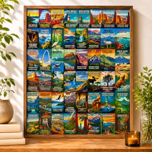 Cross & Glory | Jigsaw Puzzles for Adults | America's National Parks | Scenic Travel Puzzle | Landscape Puzzles for Adults | Satin Finish | Ages 14+ - color: Grand Tour of America's National Parks