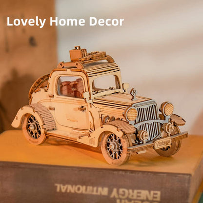 Rowood 3D Puzzles for Adults, Vintage Car Wooden Model Kits to Build, DIY Adult Craft Kit - style: Vintage Car