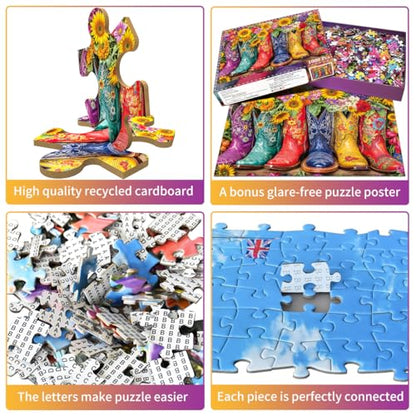 Jigsaw Puzzles for Adults 1000 Piece Puzzle for Adults 1000 Pieces Puzzle 1000 Pieces-Flower Boots - color: Flower Boots