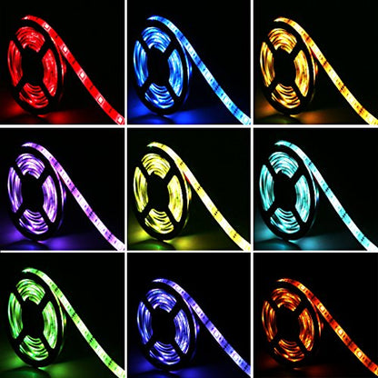 ACONDE 6.56 feet USB LED Strip Lights, DIY Indoor Decoration, TV Backlight, 24 Keys Remote - size: 6.56 feet