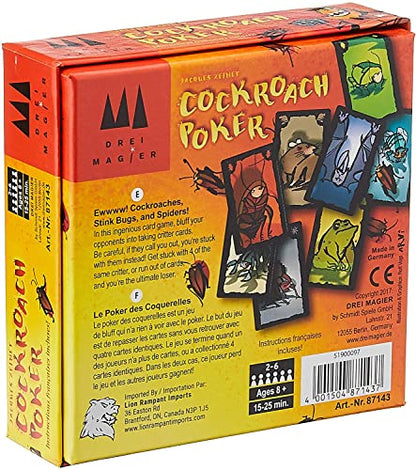 Cockroach Poker Party Game | Bluffing Strategy Card Game for Adults and Kids | Ages 8+ | 3-6 Players | Average Playtime 15-25 Minutes