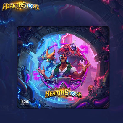 Blizzard Hearthstone Game Mouse Pad, XL Size Apply to Gamer Office & Home, Non-Slip Rubber Base, Extended Desk Mat with Stitched Edge, Smooth Stable & Durable, 17.7 * 15.7Inch (Battlegrounds) | Gaming Mouse Pad w/ Non-Slip Rubber Base & Stitched Edge, Des