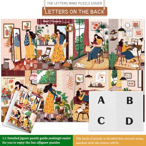 1000 Piece Puzzles for Adults,Relaxing Day Jigsaw Puzzle 1000 Pieces for Adults Seniors,Challenging Family Games Holiday Party Gifts -1:1 Poster Interlock Perfectly Letter on Back - color: Relaxing Day