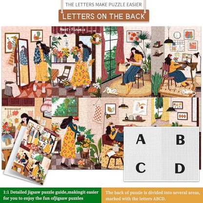 1000 Piece Puzzles for Adults,Relaxing Day Jigsaw Puzzle 1000 Pieces for Adults Seniors,Challenging Family Games Holiday Party Gifts -1:1 Poster Interlock Perfectly Letter on Back - color: Relaxing Day