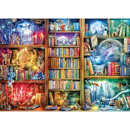 Fantasy Books Puzzles for Adults 1000 Pieces Magic Library Wonderland Puzzle for Adults Hard Colorful Jigsaw Puzzles 1000 Pieces Challenging Family Puzzle Size is (26.75 x 19.75) - color: Fantasy Books, size: (27"X19")