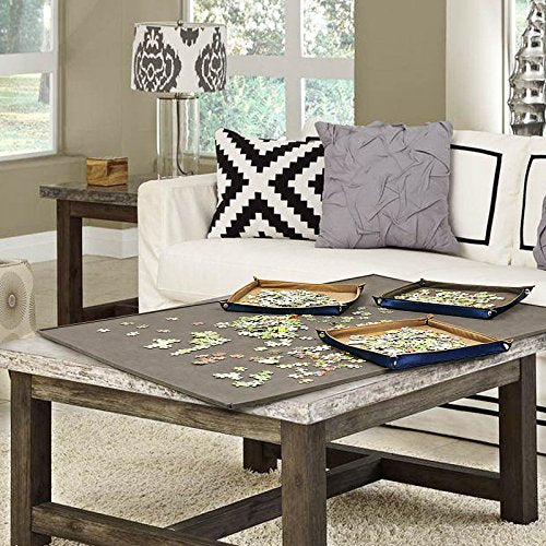 Lavievert 1500 Piece Jigsaw Puzzle Board with Padded Cover, Portable Case with 6 Sorting Trays & Detachable Board, Puzzle Caddy Storage Saver with Non-Slip Surface for Adults - size: Up to 1500 pcs