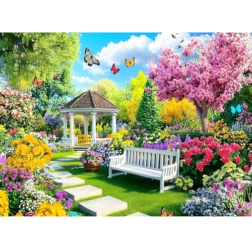 Jigsaw Puzzles 500 Pieces for Adults,Spring Puzzles 500 Pieces Adult Puzzles Games Family Challenging Game Great Gift Idea 20.5x15IN - style: Garden