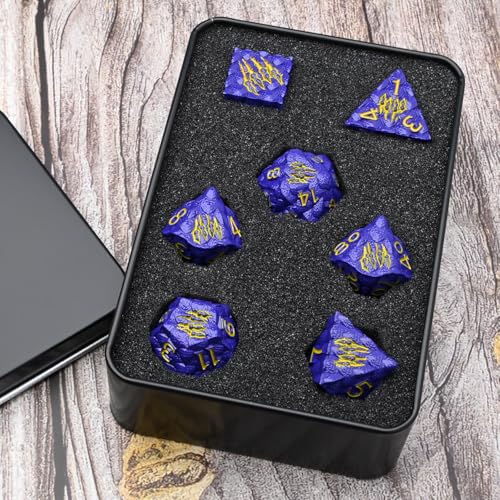 Dragon Scale Metal Dice Set-Dragon Claw,with Gift Metal Box for TTRPG Tabletop Gaming,Dungeon Masters,RPG Adventures(Purple) - color: Purple