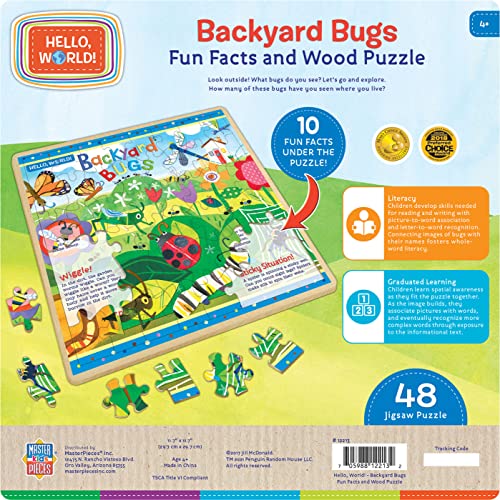 Baby Fanatics MasterPieces 48 Piece Jigsaw Puzzle for Kids - Hello, World Backyard Bugs - 11"x11" - style: Hello World-Backyard Bugs