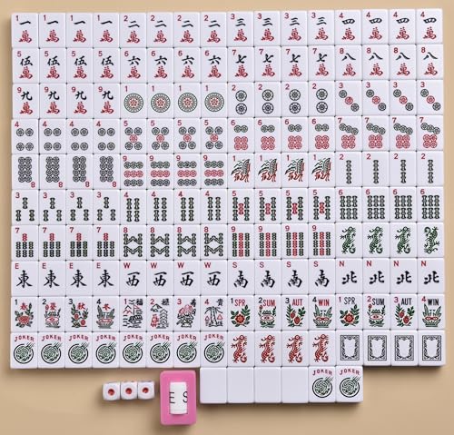 Mose Cafolo American Mahjong Set, Blue Paisley Carrying Bag,166 Premium White Tiles,4 All-in-One Color Rack/Pushers Complete Mahjong Tiles Set (Ma Jong, Mah-Jongg, Majiang) - color: American Mahjong With Blue Paisley Bag