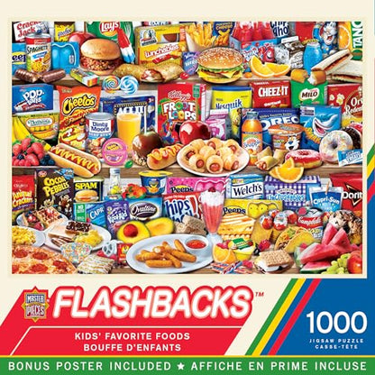 MasterPieces Kids Favorite Foods 1000-Piece Jigsaw Puzzle - Eco-Friendly Matte Finish - 19.25"x26.75" - Bonus Poster - Quality Guaranteed - size: 1000 Piece with Bonus Poster