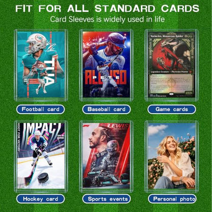 620 Card Sleeves Top Loaders for Cards,Premium Plastic Baseball Card Sleeves,3"x 4"Card Protector Sleeves for Football Sports Cards, Game Standard Trading Cards (220 Hard Sleeve+400 Soft Sleeve) - size: 220 Blue Sleeves + 400 Soft Sleeves