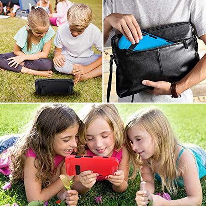 FINTIE Soft Silicone Protective Case Compatible with Nintendo Switch 2017 | Ergonomic Grip Design, Kickstand Compatible, Anti-Slip, Anti-Scratch & Shock-Absorption Grip Case for Switch 6.2-inch, Red - color: Red