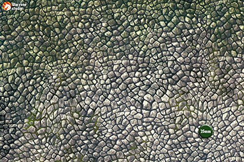 3’ x 3’ Mouse Pad Rubber Battle Mat: Cobblestone Center + Bag