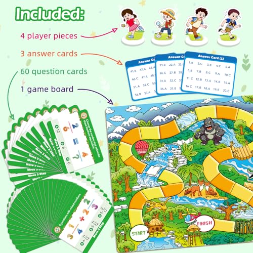Broytain Forest Fraction Board Game|Math Games for Kids|Fraction Play Games - Gr. 3-4|Educational Learning Board Games for Boys and Girls|Classroom Travel Indoor Outdoor Family Game
