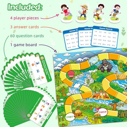 Broytain Forest Fraction Board Game|Math Games for Kids|Fraction Play Games - Gr. 3-4|Educational Learning Board Games for Boys and Girls|Classroom Travel Indoor Outdoor Family Game