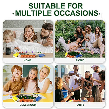1-6 Players Shut The Box Dice Game, Wooden Board Table Math Game with 16 Dice, Classics Tabletop Version Games for Kids Adults, Family,Classroom,Home,Party or Pub - color: Multicolor