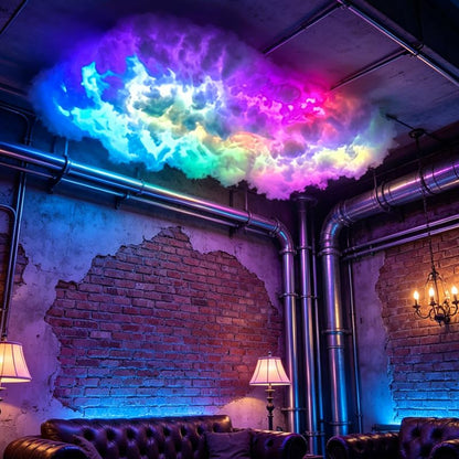 3D Cotton Thunder Cloud RGB Atmosphere Light, APP Controlled Effect LED Decor Lamp for Gaming Room Bedroom Indoor Ceiling Wall (2m)