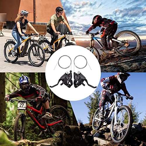 TOBWOLF Bicycle Brake Levers Shifter, 3x7 21 Speed Mountain Bike shifters Set, Left Right Brake Lever Shifter Kits with Gear Indicator, Replacement with Shift Cables for Moutain Bike Folding Bike - color: 3x7 21 Speed
