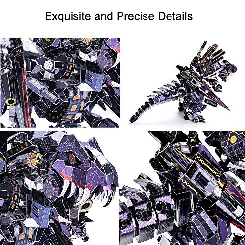 Microworld 3D Metal Model Kits Puzzle, Mechanical Tyrannosaurus Rex Challenge Model Building Kits, Jigsaw Laser Cut Brain Teaser DIY Puzzles for Adults - color: Tyrannosaurus Rex