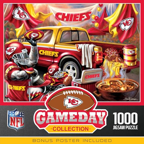 Masterpieces 1000 Piece Jigsaw Puzzle for Adults - NFL Kansas City Chiefs Gameday - 19.25"x26.75" - style: Kansas City Chiefs