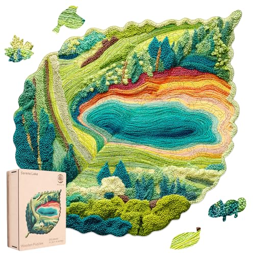 MYS A·U·R Wooden Puzzles for Adults, Serene Lake Jigsaw Puzzle 200pcs, 11.3X11.4in, Creative Wooden Puzzle, Wood Puzzles Adult for Stress Relief Gifts & Relaxation - color: Serene Lake, size: 200Pcs