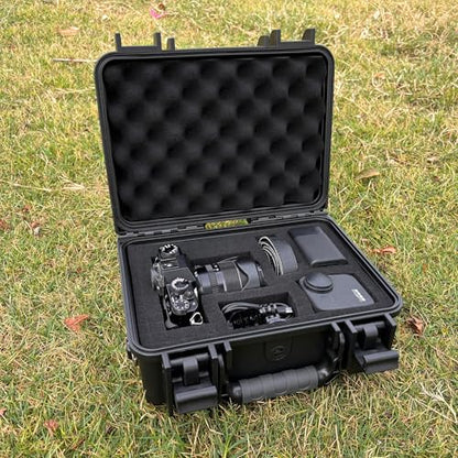 IP67 Waterproof Hard Case with 2-Layer Pick & Pluck Foam, Patented Buckle, Molded Strap Anchor & Included Adjustable Strap | Protective Case for Cameras, Electronics, Drones & Pistols